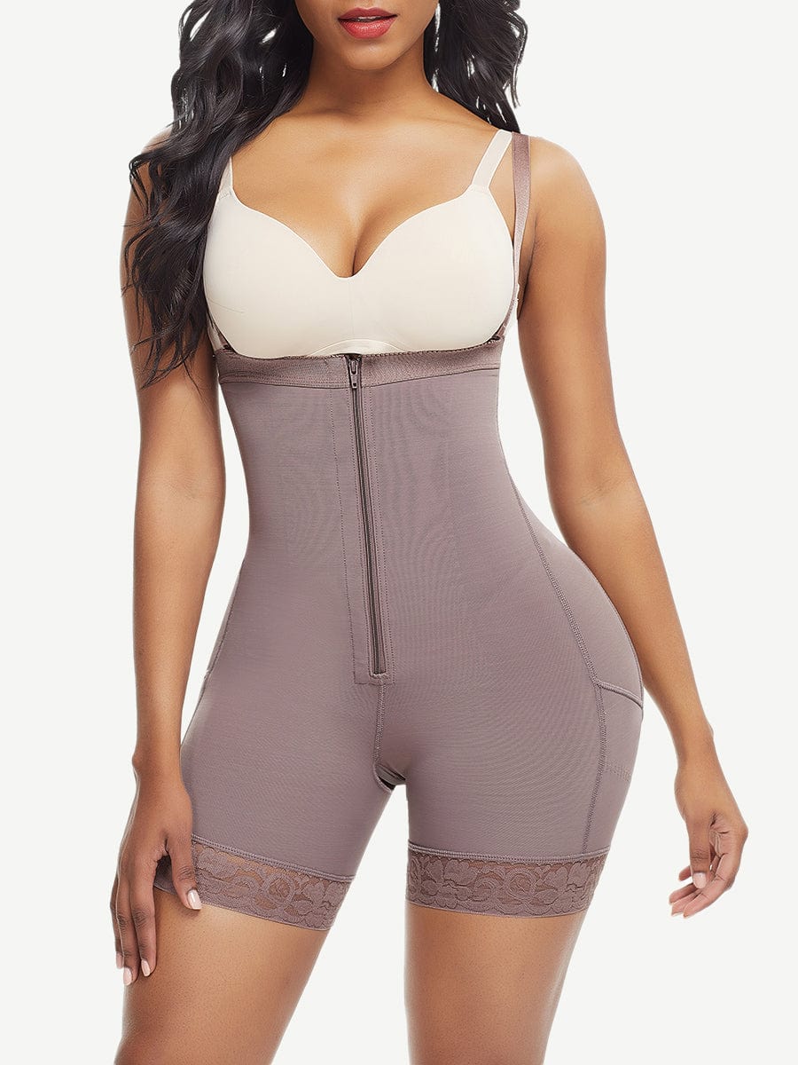 Wholesale Big Size Full Body Shaper Post-surgical Buttock Lifter Detachable Straps